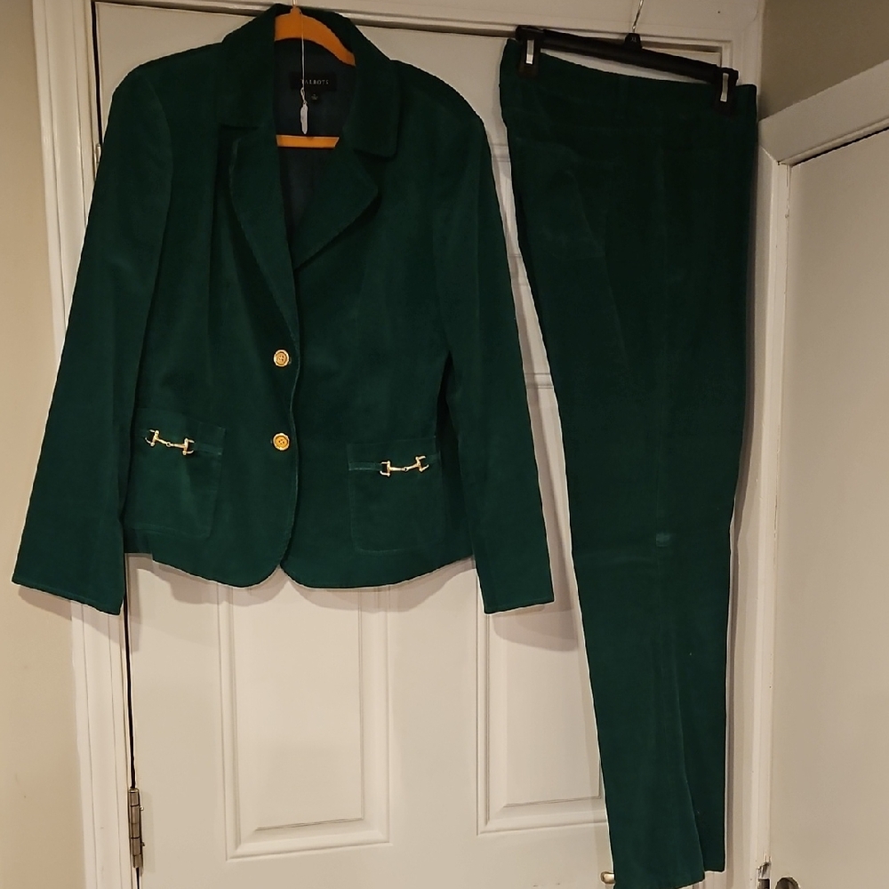 Talbots Green Blazer and Pants Set